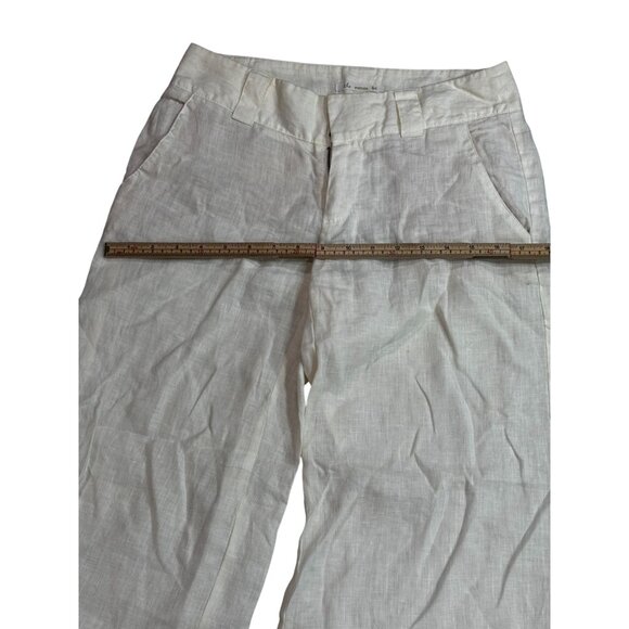 London Jean The Marisa Fit Womens White Linen Wide-Leg Pants Size 0 - Picture 10 of 12